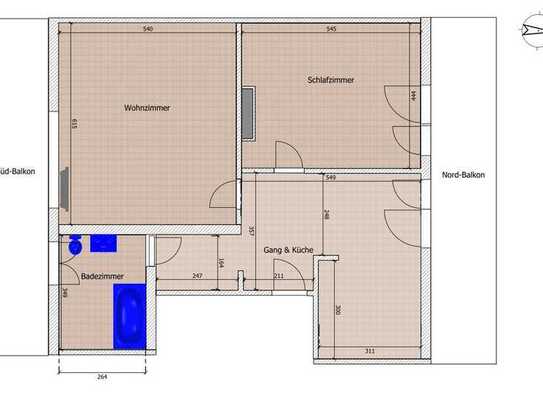 Geräumige Dachgeschosswohnung mit Süd- u. Nord-Balkon in Bonsweiher