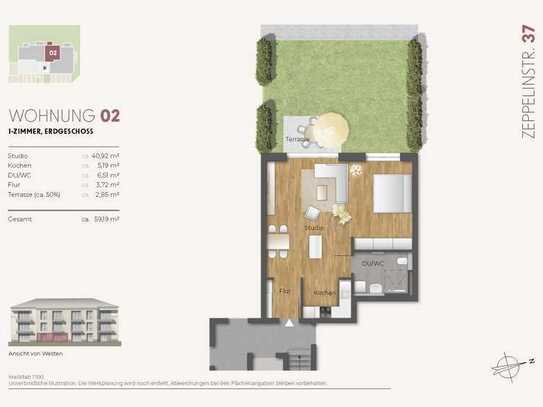 1,5 - Zi. Neubau Erdgeschosswohnung (Whg. 02)