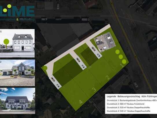 Grundstücke 3+4 – Auf 540 oder 510 m² in Köln Fühlingen Doppelhaushälften bauen“