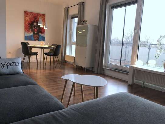 Vollmöblierte Wohnung, Hamburg im Penthouse-Stil, Dachterrasse u. Tiefgaragenstellplatz