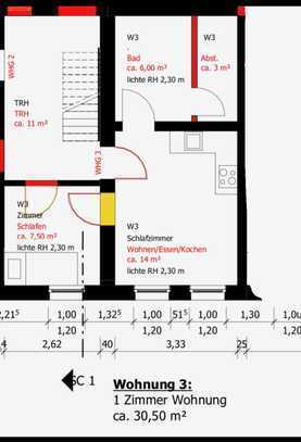 Erstbezug nach Sanierung: ansprechende 1,5-Zimmer-Wohnung mit Einbauküche in Rottenburg