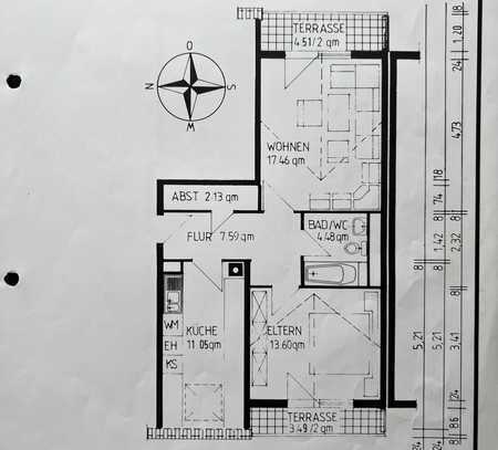 VORANKÜNDIGUNG | Attraktive und gepflegte 2-Raum-DG-Wohnung mit 2 Terrassen in Limburgerhof