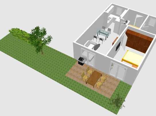 2-Raum-Terrassenwohnung mit Garten, Tiefgarage und EBK in Ammerbuch