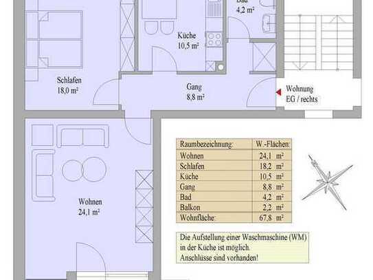 Olching, helle 2-Zimmer-Erdgeschoss-Wohnung mit großem Hobbyraum und Süd-Ost-Balkon und EBK