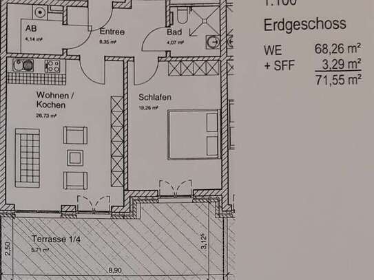 Senioren-Residenz Weserbogen Habenhausen. Schöne 2-Zimmer-Erdgeschossgewohnung mit Terrasse.