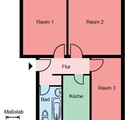 3-Zimmer-Wohnung in Werl - Balkon - Bad mit Fenster