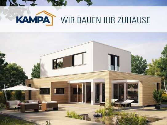 Elegante Holzbau-Architektur mit viel Licht und Freiraum Modernes Energiesparhaus