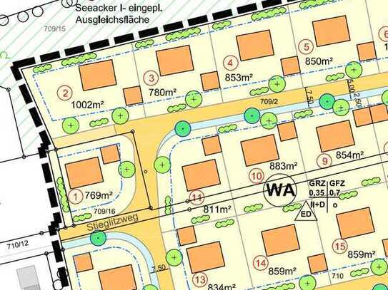 Baugrundstück in Gottfrieden 780 m² für Einfamilienhaus, Bungalow oder zwei DHH