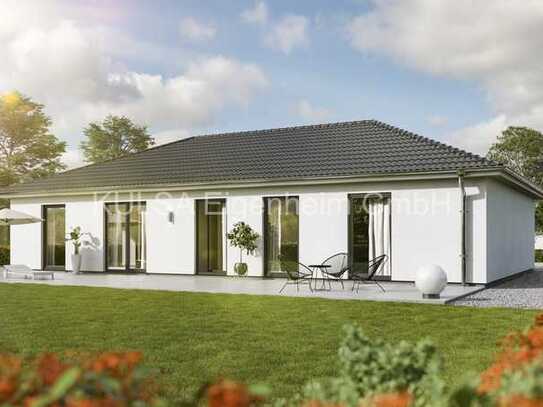 Befristetes Angebot! Massiver Bungalow, 131 qm, PVA, farbige Fenster, Fußbodenheizung, elektr. Rolll