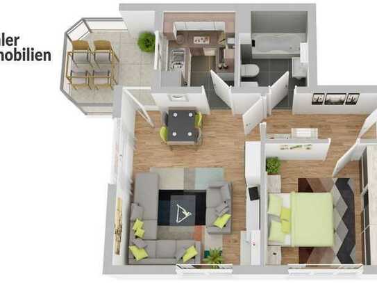 2 Zimmer Wohnung mit Balkon und Stellplatz in super Lage