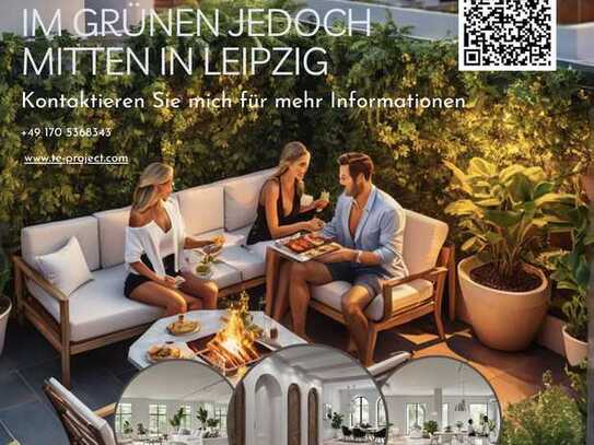 Hier ruft eine großer Dachterrasse mitten in Leipzig