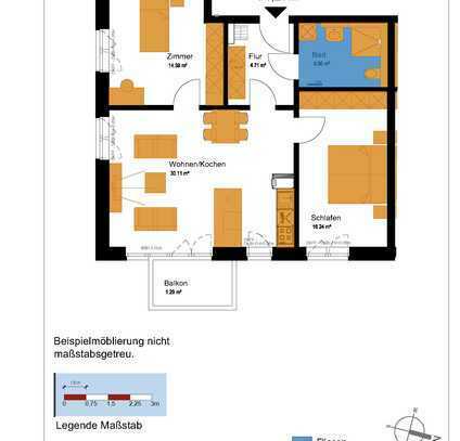 **Erstbezug** 3-Zimmerwohnung mit Balkon zum 16.10.2024!