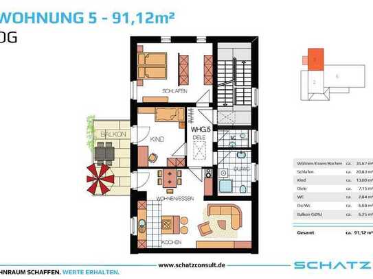 🏛️Denkmalgeschützte 3 Zi. Obergeschosswohnung I🍃 Wohnen im Naturpark I Nr. 5