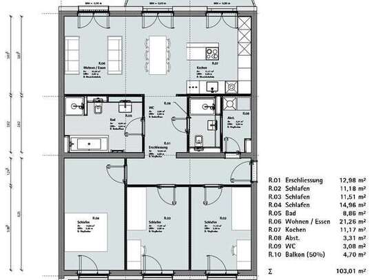 Erstbezug in Elbnähe der inneren Dresdner-Neustadt; 4 Zimmer Wohnung