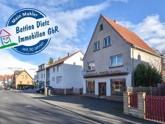 DIETZ: Wohn- und Geschäftshaus - 3 Einheiten + Nebengebäude + Garten! Hauptstraße von Neuenhaßlau!