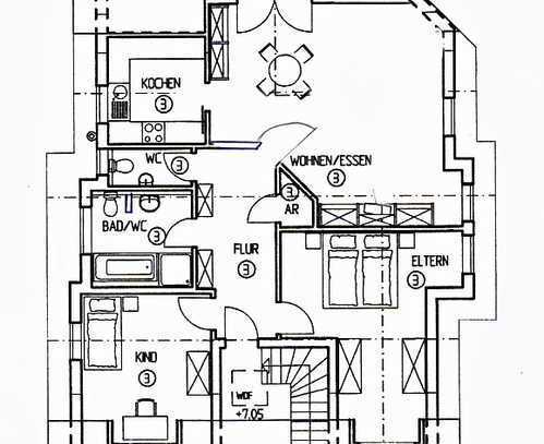 Sehr schöne 3 Zi. Wohnung im DG. mit Balkon