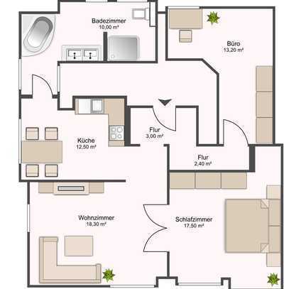 Schöne, helle, moderne 3-Zimmer-Wohnung in Büsnau