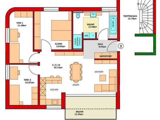 NEUBAU * 4-Zi. WHG * 90QM mit Balkon, EBK, Keller, Aufzug uvm.