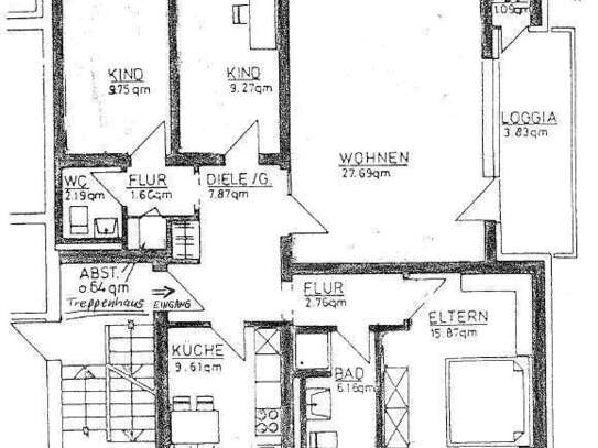 Gepflegte 4,5-Zimmer-Wohnung mit Balkon in Bottrop-Kirchhellen