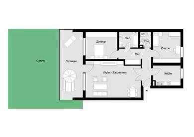 Stilvolle 3-Raum-Terrassenwohnung mit geh. Innenausstattung mit Terasse in München Sendling-Westpark