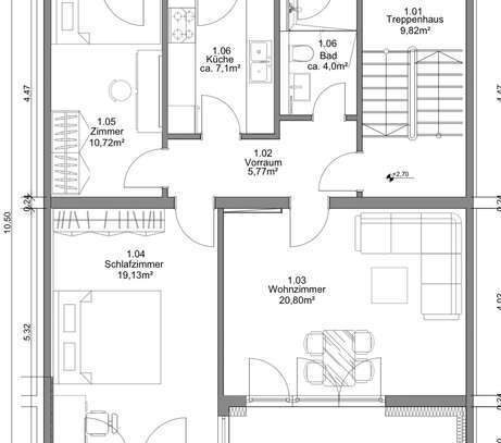 Erstbezug nach Kernsanierung: schöne 3 Zimmerwohnung mit Balkon und Garten