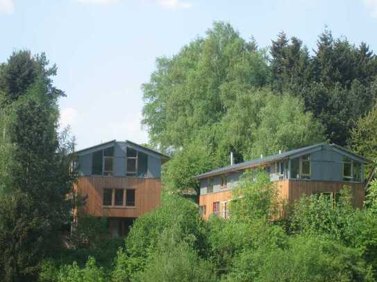 chickes Wohnhaus in grüner Landschaft