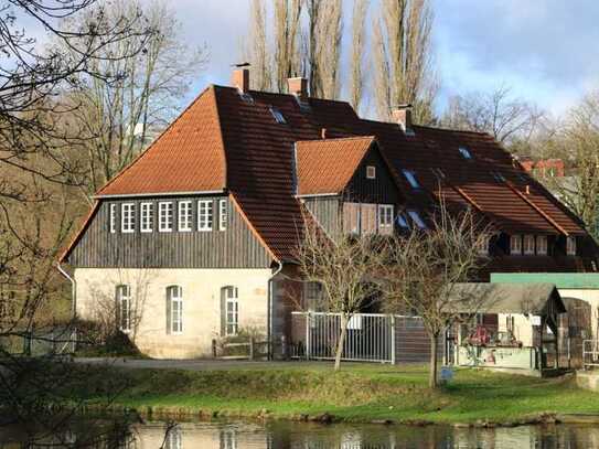 OG/DG Wohnung über zwei Ebenen mit S/W-Loggia in hist. Herrenmühle direkt an der Aller