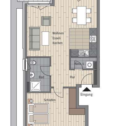 Penthouse 2-Zimmer-Wohnung / Einbauküche / Teilmöbliert / UNTERVERMIETUNG