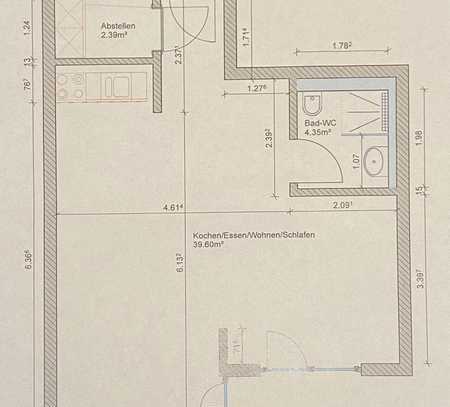 Geschmackvolle 1-Zimmer-Erdgeschosswohnung mit geh. Innenausstattung mit Balkon und EBK