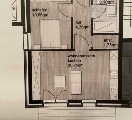 Schöne Single Wohnung mit großem Balkon