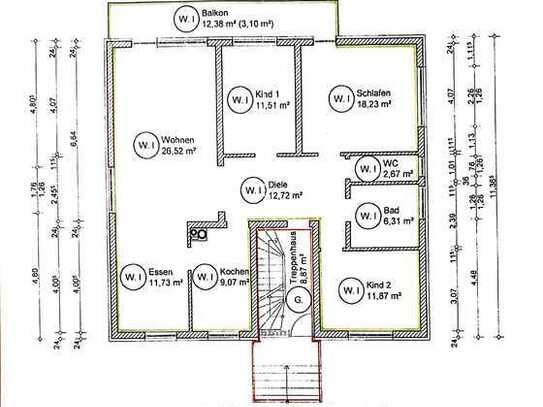 Freundliche und gepflegte 4-Zimmer-Erdgeschosswohnung mit Balkon und Einbauküche in Freigericht