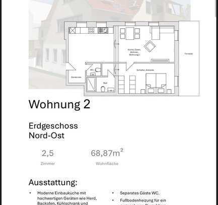 Neubauwohnungen 65 bis 88 qm, 9-Fam.Haus, Erstbezug nach Kernsanierung