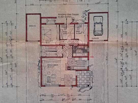 3,5-Raum-EG-Wohnung mit Balkon, Gartennutzung, Garage und Einbauküche in Langen (Hessen)