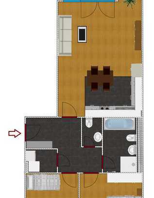 Moderne 3-Raumwohnung mit Balkon und Gäste-WC in Berlin Französisch Buchholz (Pankow)