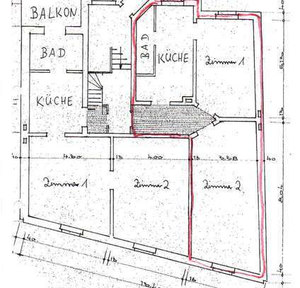 2 -Zimmer WHG im 3.OG , ca 57 m² provisionsfrei zu vermieten