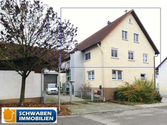 BARRIEREFREIE 4-ZIMMER-WOHNUNG mit Balkon, Doppelgarage und Nebengebäude in Asselfingen zu verkaufen