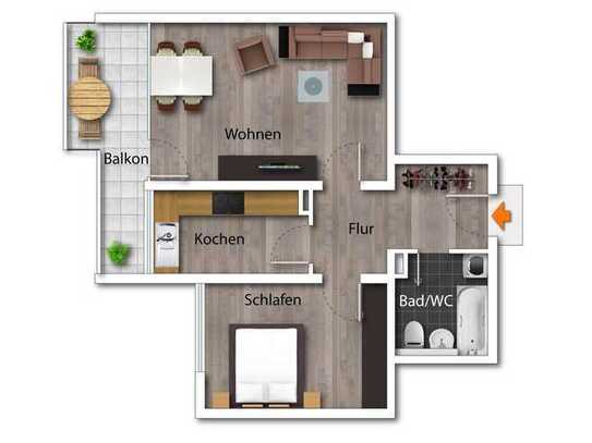 Helle 2-Zimmer-Wohnung mit Balkon – 4. Stock, 58 m² – Einziehen ab 01.04.2025!