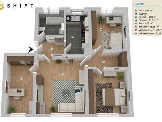 PROVISIONSFREI für Sie: Praktische 4-Zimmer-Wohnung nahe München