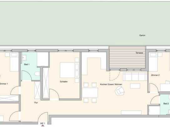 Familienfreundliche 4-Zimmer-Wohnung zum Erstbezug mit eigenem Garten (2-1)