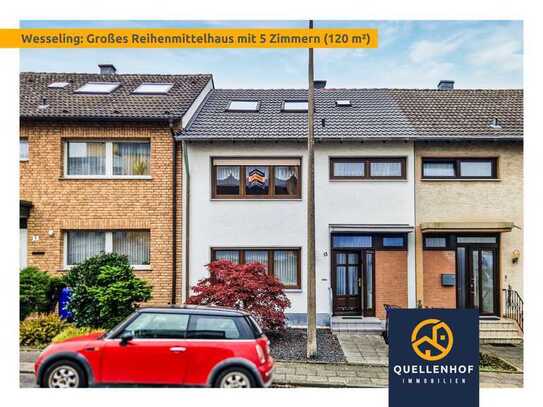 Großes Reihenmittelhaus auf drei Etagen mit Potenzial: 5 Zi., Garten, Keller, Garage (Erbbaurecht)