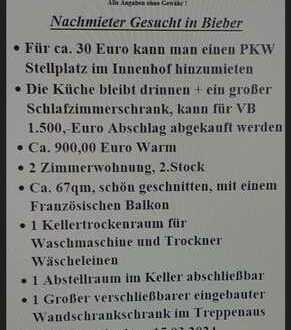 NACHMIETER für geräumige 1,5-Zimmer-Dachgeschosswohnung mit Einbauküche in Offenbach-Bieber gesucht