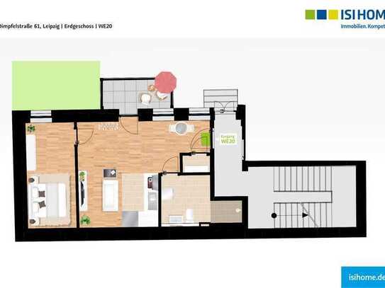 Erstbezug - 2 Raumwohnung mit Balkon Gartenanteil- WE20