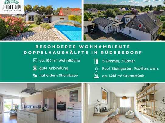 Exclusive ambience on 161 m² in Hennickendorf: Semi-detached house with pool & garden paradise