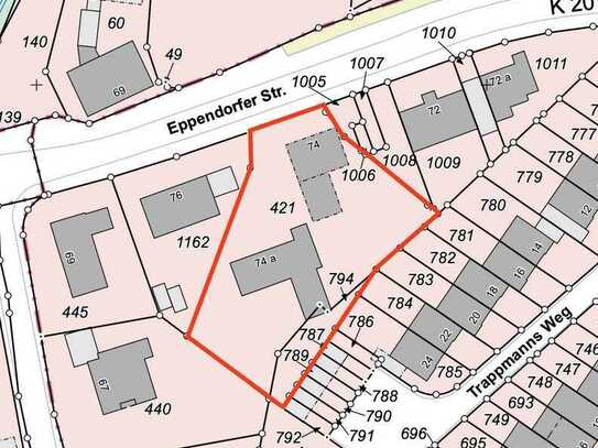 2-Familien-Mehrfamilienhaus + Bungalow + Bauland-Grundstück in Bochum Eppendorf