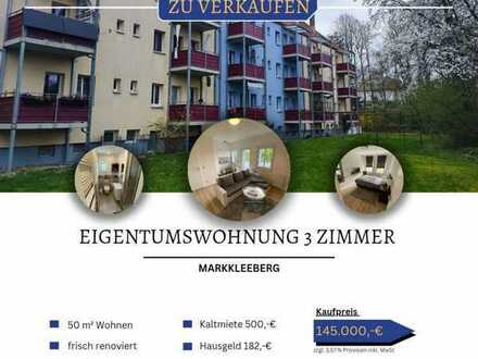 sanierte & gut vermietete Eigentumswohnung mit 3 Zimmer und Balkon in Markkleeberg