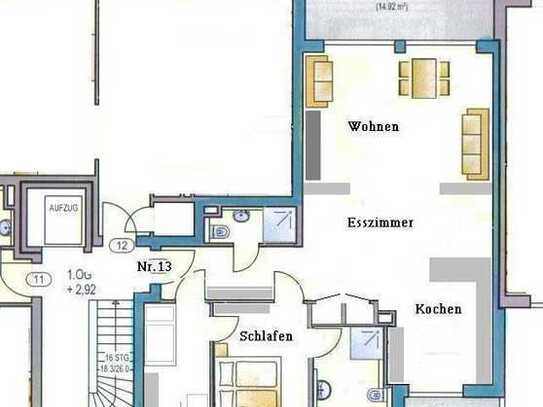 Barrierefreie Großraum-Wohnung Stadtmitte Balkone Einbauküche Tiefgarage