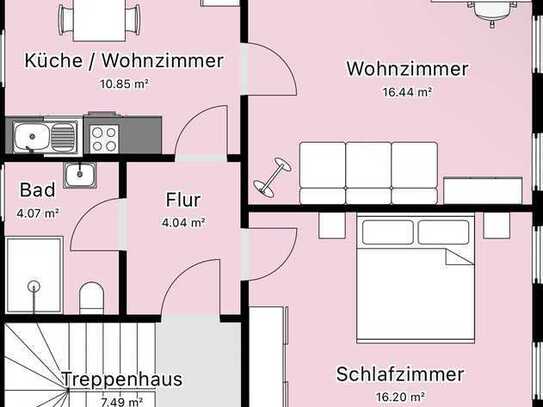 Frisch renovierte 2,5 Zimmer Wohnung | Gartenmitbenutzung