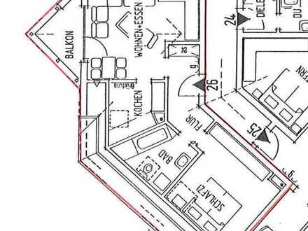 Modernisierte DG-Wohnung mit 2 Zimmern sowie Balkon und Einbauküche in Landau in der Pfalz
