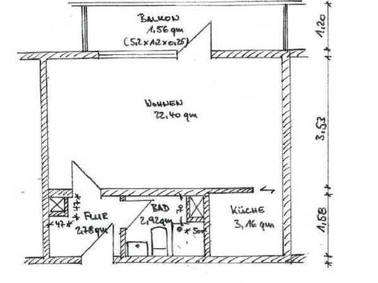 Erstbezug nach Sanierung mit Balkon: Ansprechende 1-Zimmer-Wohnung mit geh. Innenausstattung