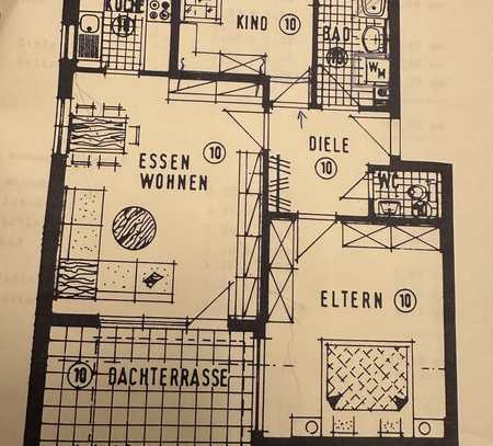 Geschmackvolle 2,5-Zimmer-Dachgeschosswohnung mit EBK und Garage in Bad Friedrichshall